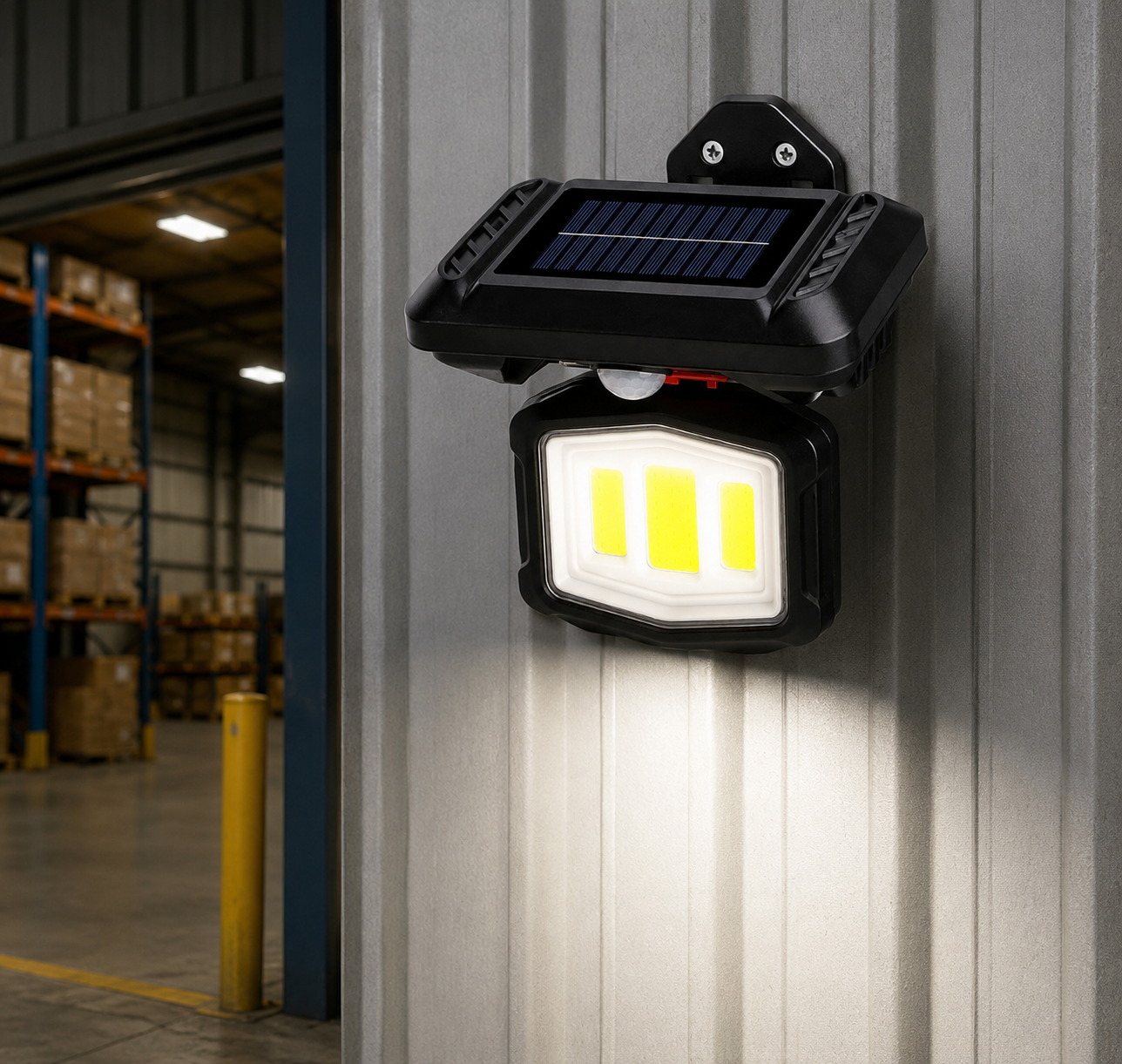 Solar Powered Wall Light With Motion Sensor - 18w