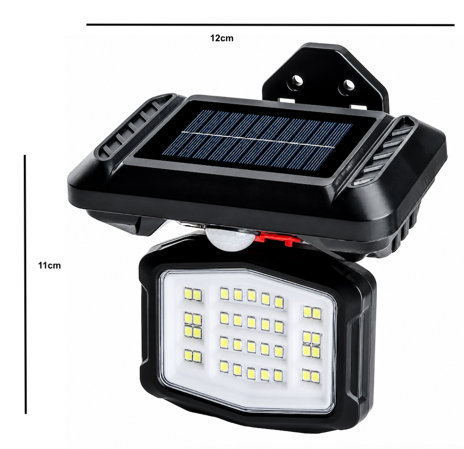 Solar Powered Wall Light With Motion Sensor - 18w