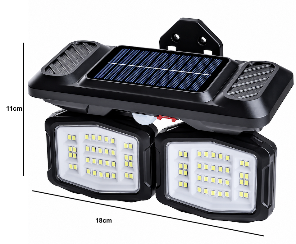 Solar Powered Double-Wall Light with Motion Sensor - 28w
