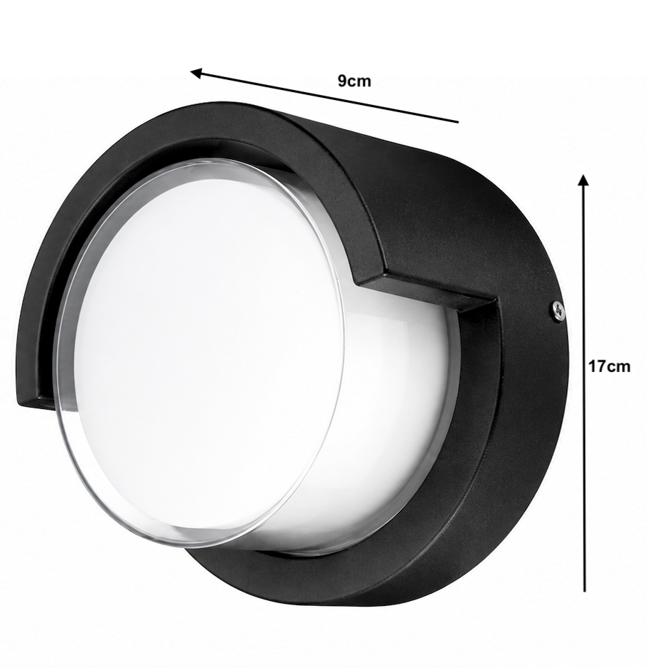 9W Built In LED Round Wall Light - 3000K Warm White