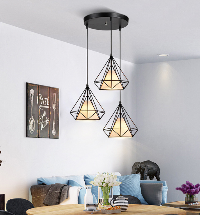 Geometric Cluster Metal Pendant - Black