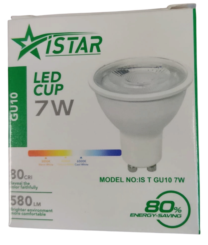istar - GU10 7W LED Downlights Globes - Warm White - 10 Pack