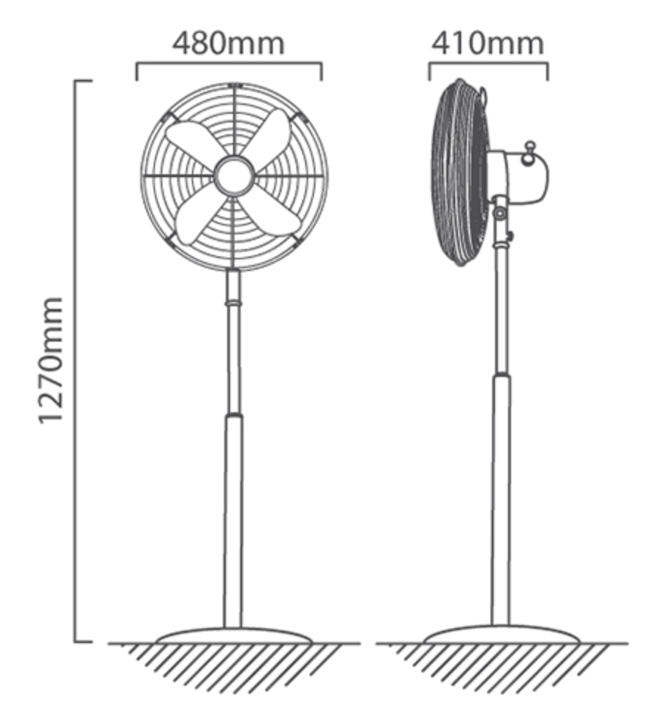 Eurolux Copper Floor Pedestal Fan
