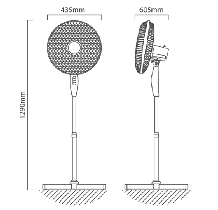 Eurolux White Oscillating Pedestal Fan - 3 Speed