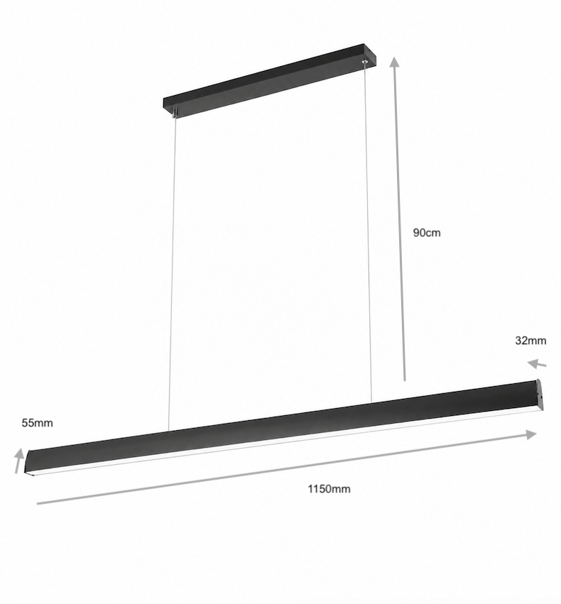 Slim Minimalist Pendant Light - 115cm