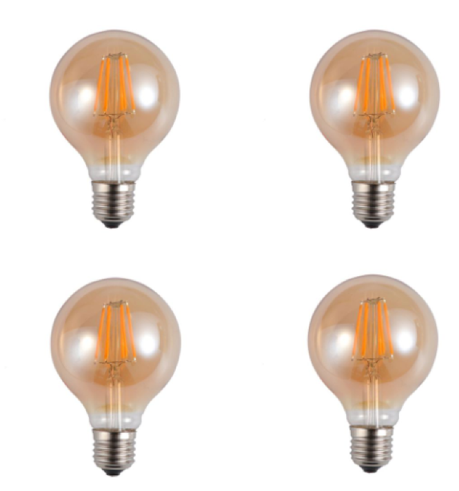 4w Filament E27 Light Bulb Brown Smoked Glass - 4 Pack