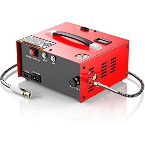 12V/220V Mini Compressor ***Red Box*** 250Bar Fill Pressure, Automatic Cut-Off Gauge