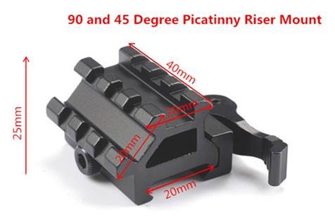 40mm PICATINNY RISER with 45 Degree Side Accessory Rail