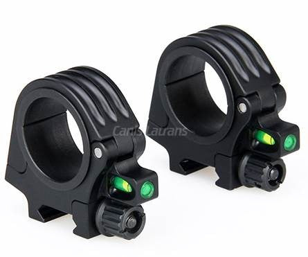 CANIS LATRANS 2-PIECE 30/35MM PICATINNY MOUNT SET, MEDIUM HIGH WITH BUBBLE LEVELS