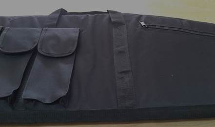 RIFLE BAG - BLACK WITH PADDING, MULTIPLE SIDE POUCHES