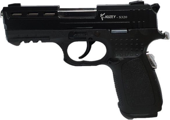 KUZEY S320 BLANK GUN (BLACK/CHROME)