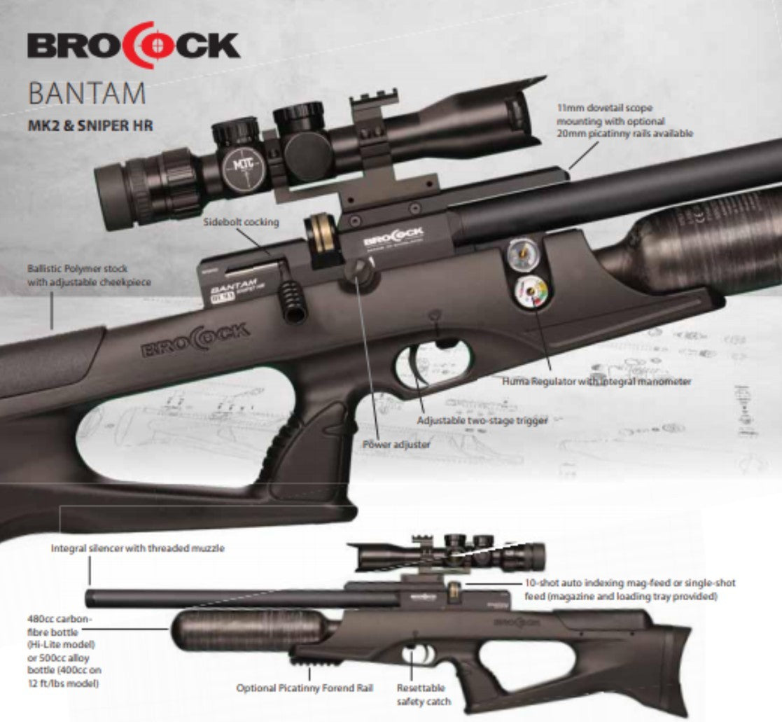 BROCOCK BANTAM SNIPER HR 5.5mm 0.22CAL 30FP 480CC HI LITE SYNTHETIC