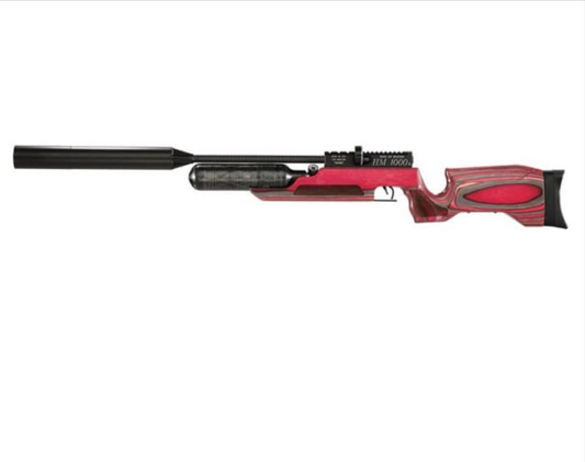 RAW HM1000X LRT Red Laminate PCP AIr Rifle in 5.5mm (0.22 Cal)