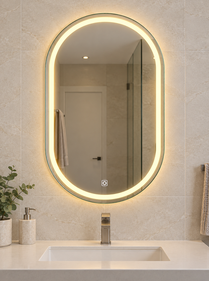 Frameless Smart Touch LED Bathroom Mirror 90cmx60cm