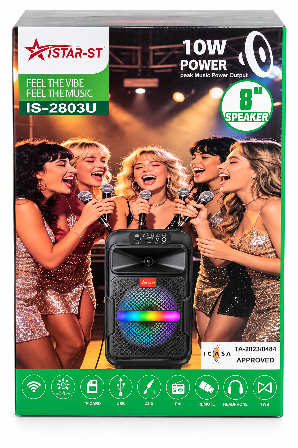 8" Bluetooth & FM Radio Portable Karaoke Speaker With Microphone