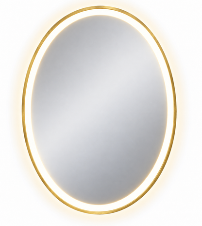 Gold Smart Touch LED Bathroom Mirror Oval 80cmx60cm