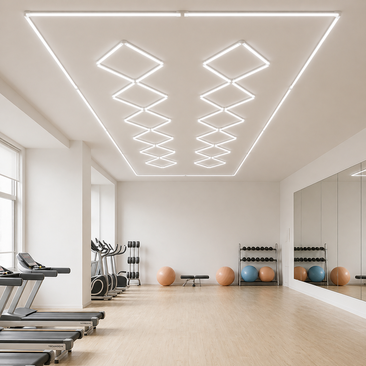 Diamond Grid Led Car Garage Light 4.7m x 2.4m
