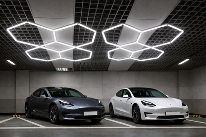 Hexagon Grid Led Car Garage Light 190cm x 160cm