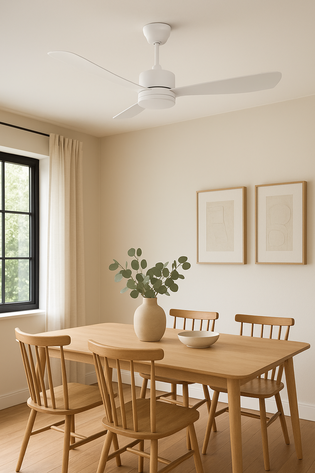 White LED Light Ceiling Fan With Remote - 107cm