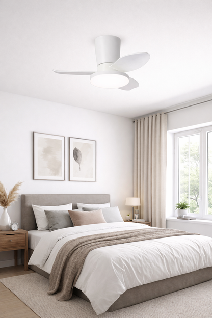 65cm Compact Three Blade Ceiling Fan With Remote Control - 25 Inch