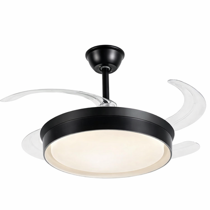 Retractable Ceiling Fan With Remote Control - Black