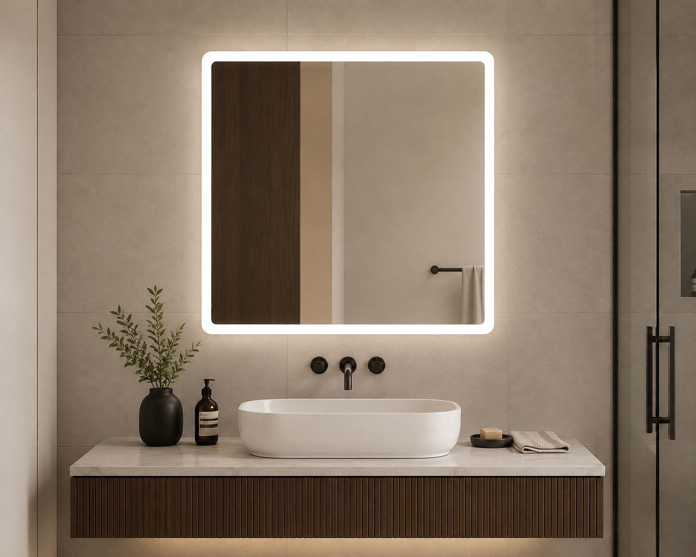 Smart Touch LED Bathroom Mirror 90cm x 90cm