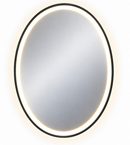 80cmx60cm Smart Touch LED Bathroom Mirror Oval - Gold Or Black