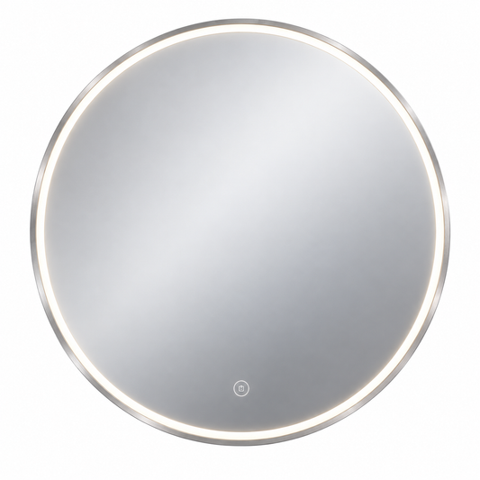 90cm Smart Touch LED Bathroom Mirror Round - Silver