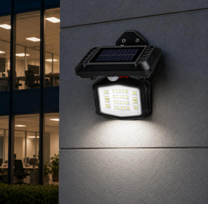 Solar Powered Wall Light With Motion Sensor - 18w