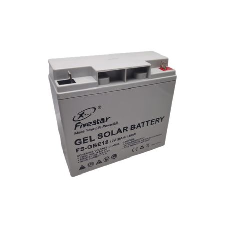 12V 18Ah gel battery for solar and backup systems. Maintenance-free, deep-cycle design with sealed build for safe indoor and outdoor power storage.
