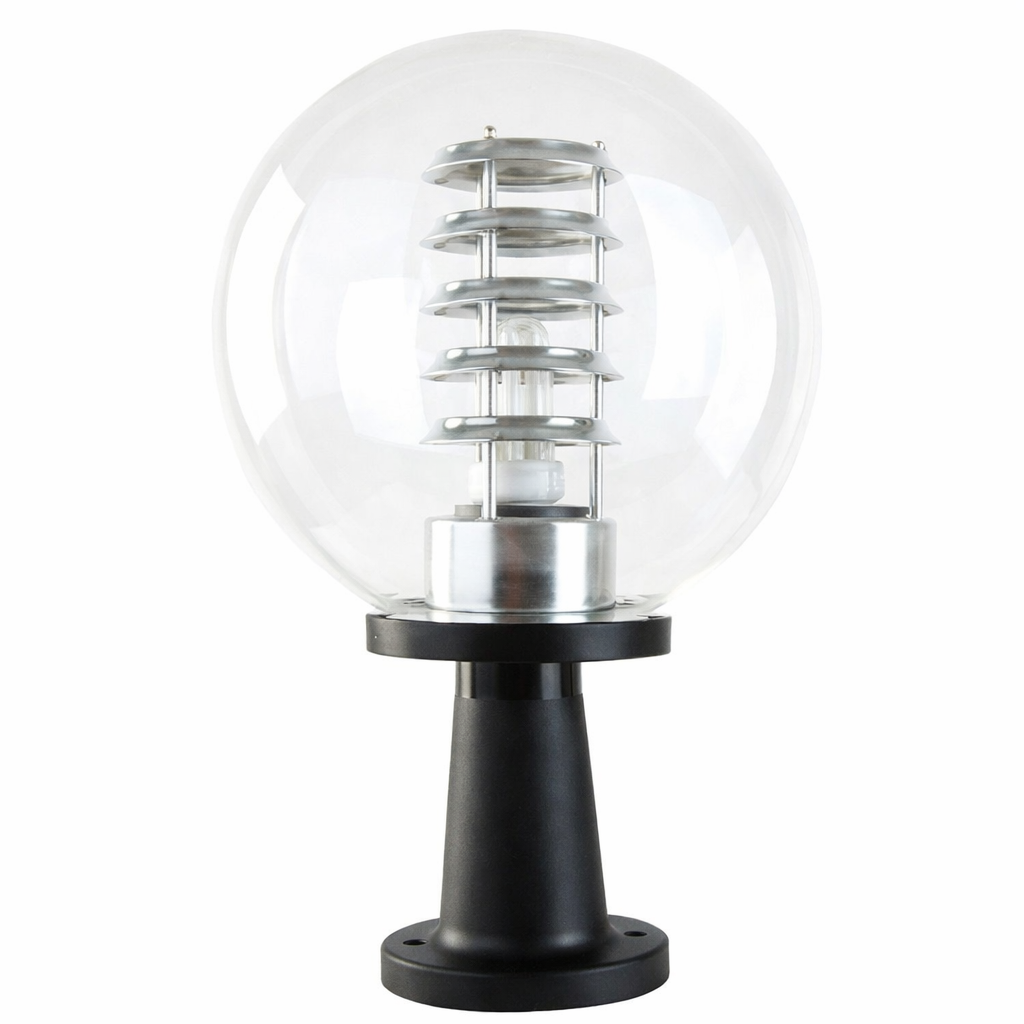 Transparent Round Outdoor Wall Post Lamp