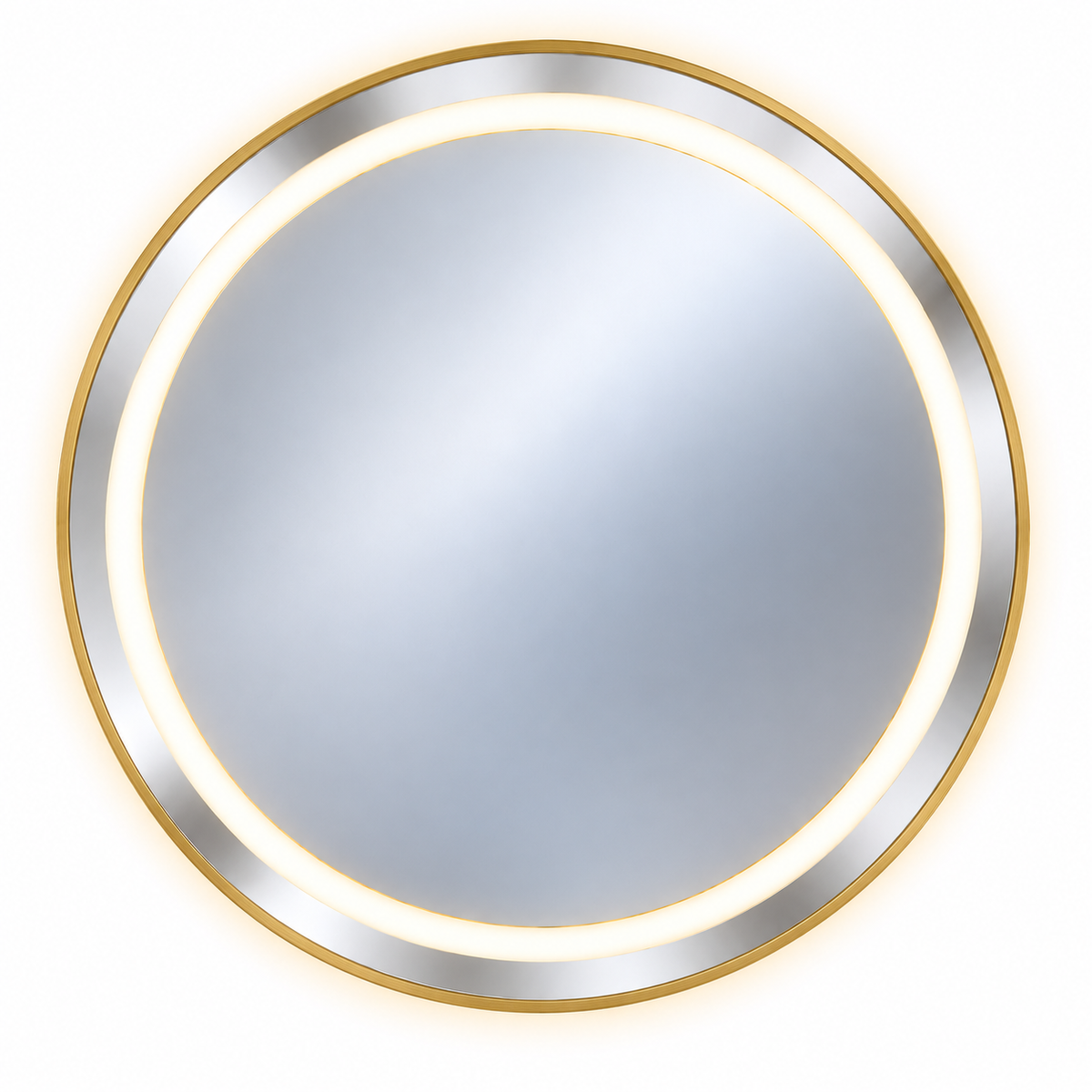 60cm Smart Touch LED Round Bathroom Mirror - Gold