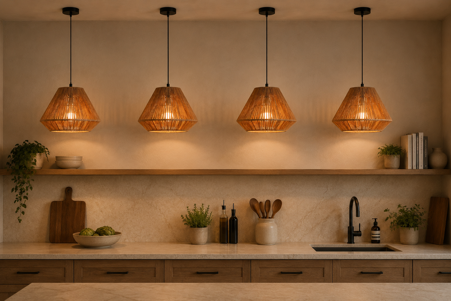 Rustic Rope Pendant Ceiling Light