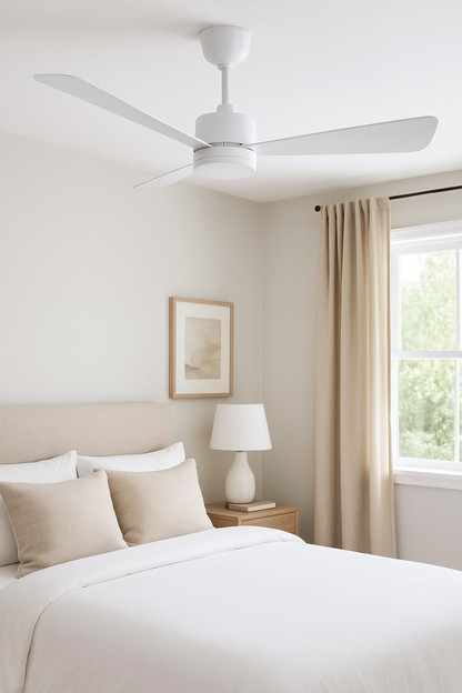 White LED Light Ceiling Fan With Remote - 107cm