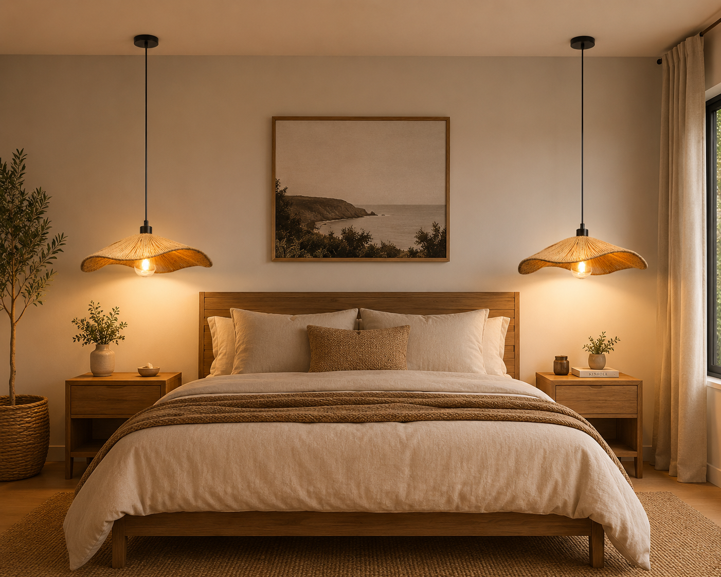 Rustic Rope Pendant Ceiling Light