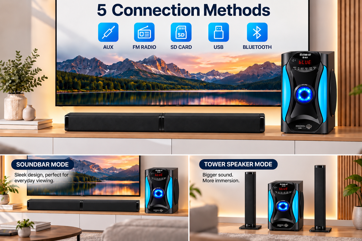 ISTAR-ST Bluetooth 2.1 Sound Bar with Wired Subwoofer - K4
