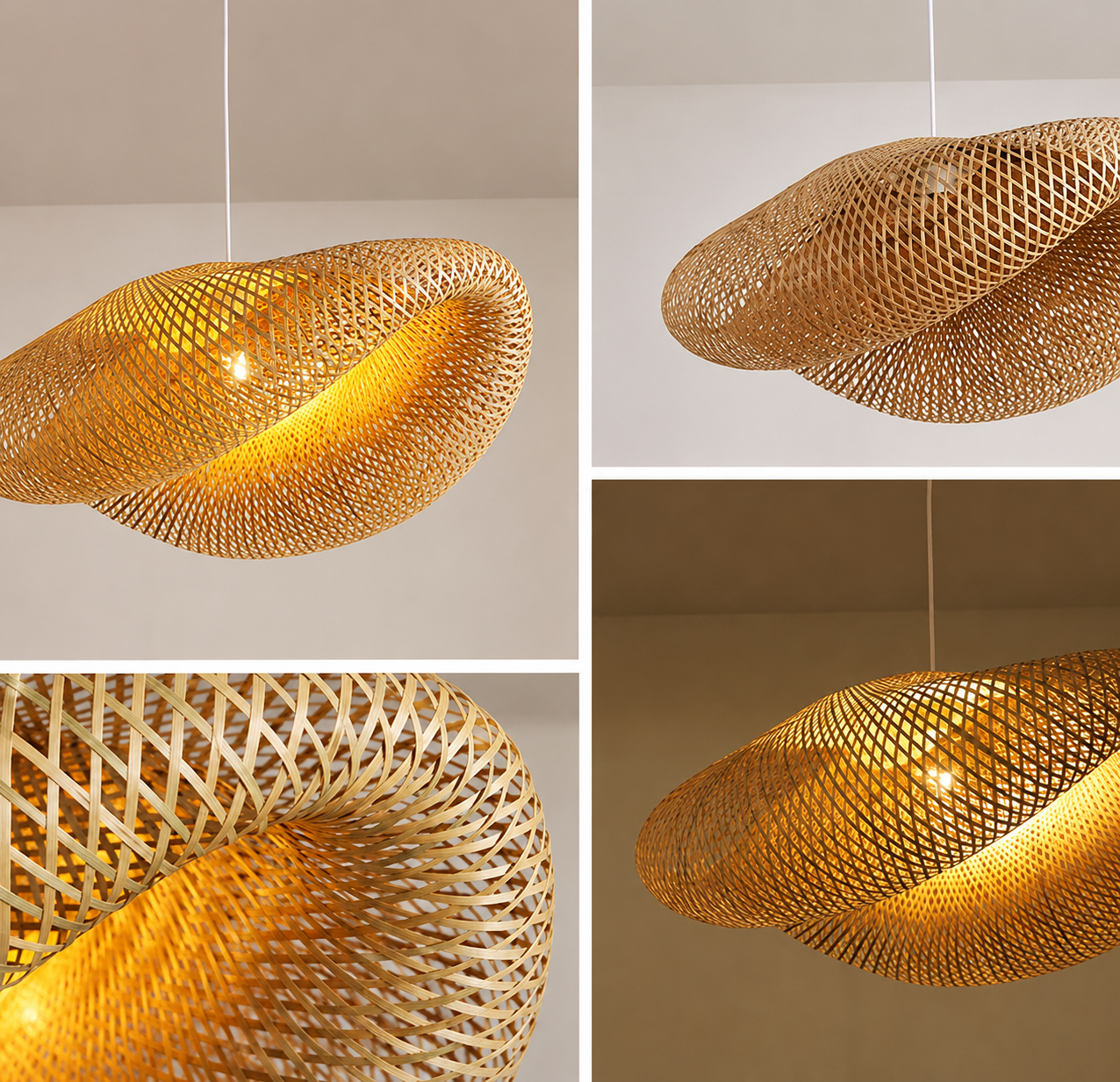 Rustic Basket Style Weaved Pendant Ceiling Light