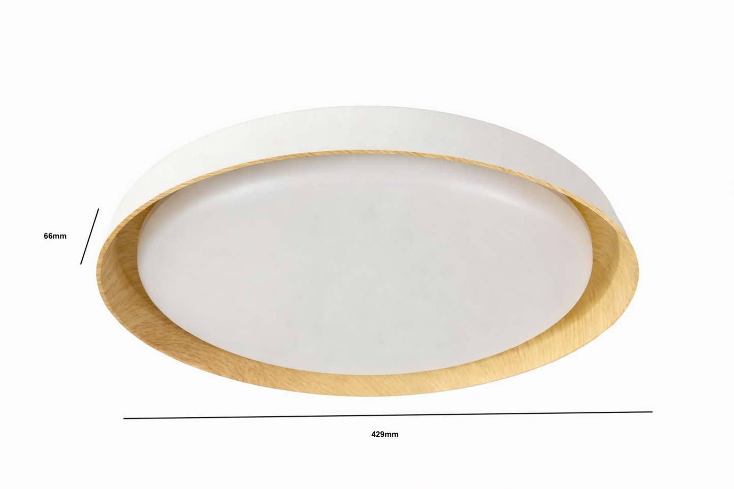 48w Decorative Ceiling Light With Built in LED - White & Wood