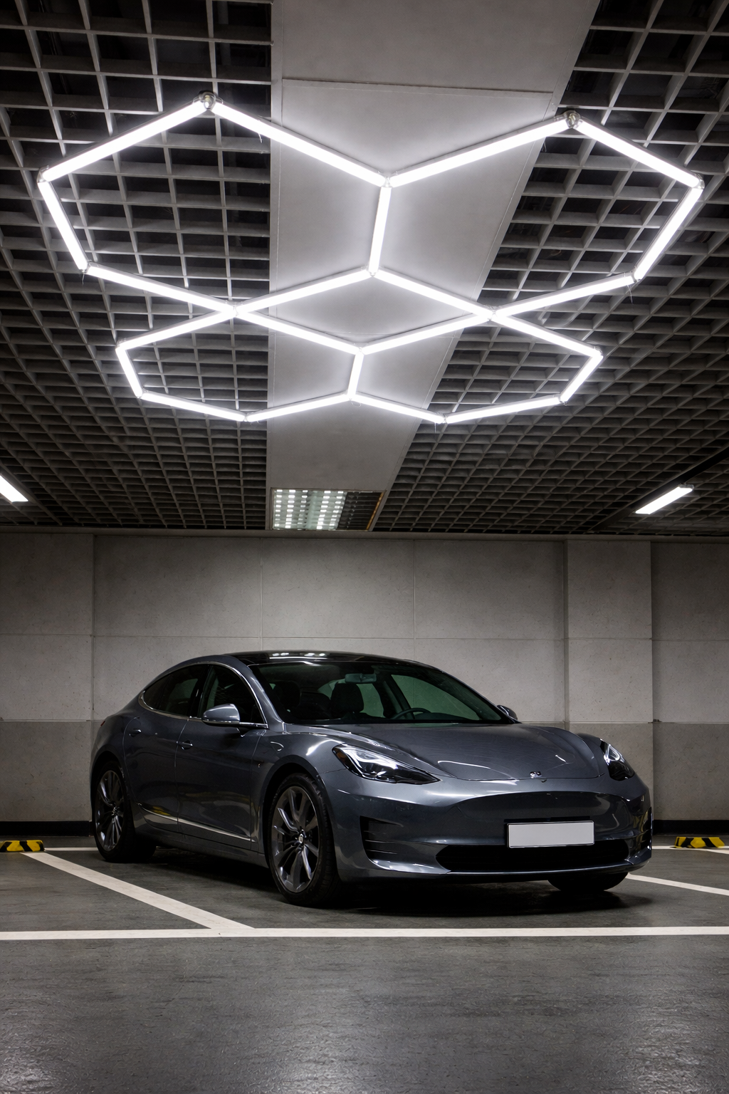 Hexagon Grid Led Car Garage Light 190cm x 160cm