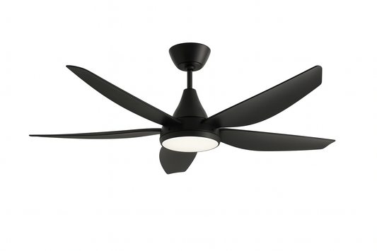 133cm Five Blade LED Ceiling Fan with Remote Control - Black