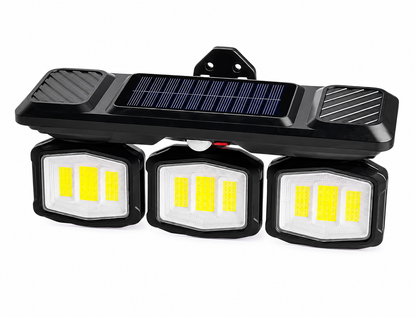 38w Solar Powered Triple Wall Light With Motion Sensor