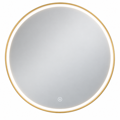 90cm Smart Touch LED Bathroom Mirror Round - Silver Or Gold