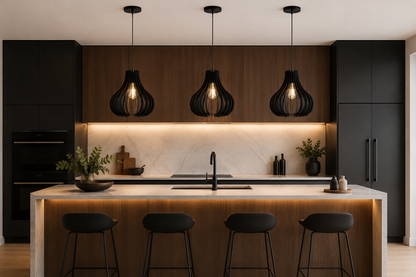 Curved Wooden Pendant Light