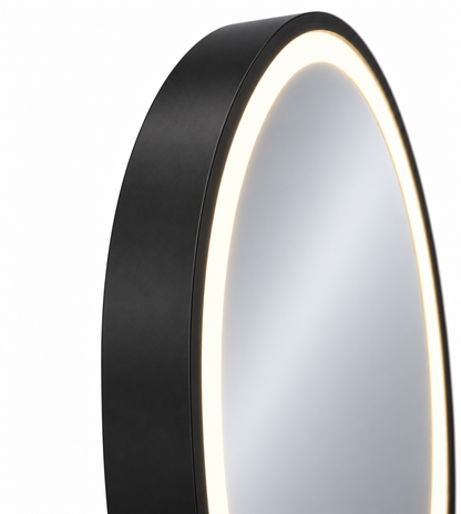 80cm Smart Touch LED Round Bathroom Mirror - Black