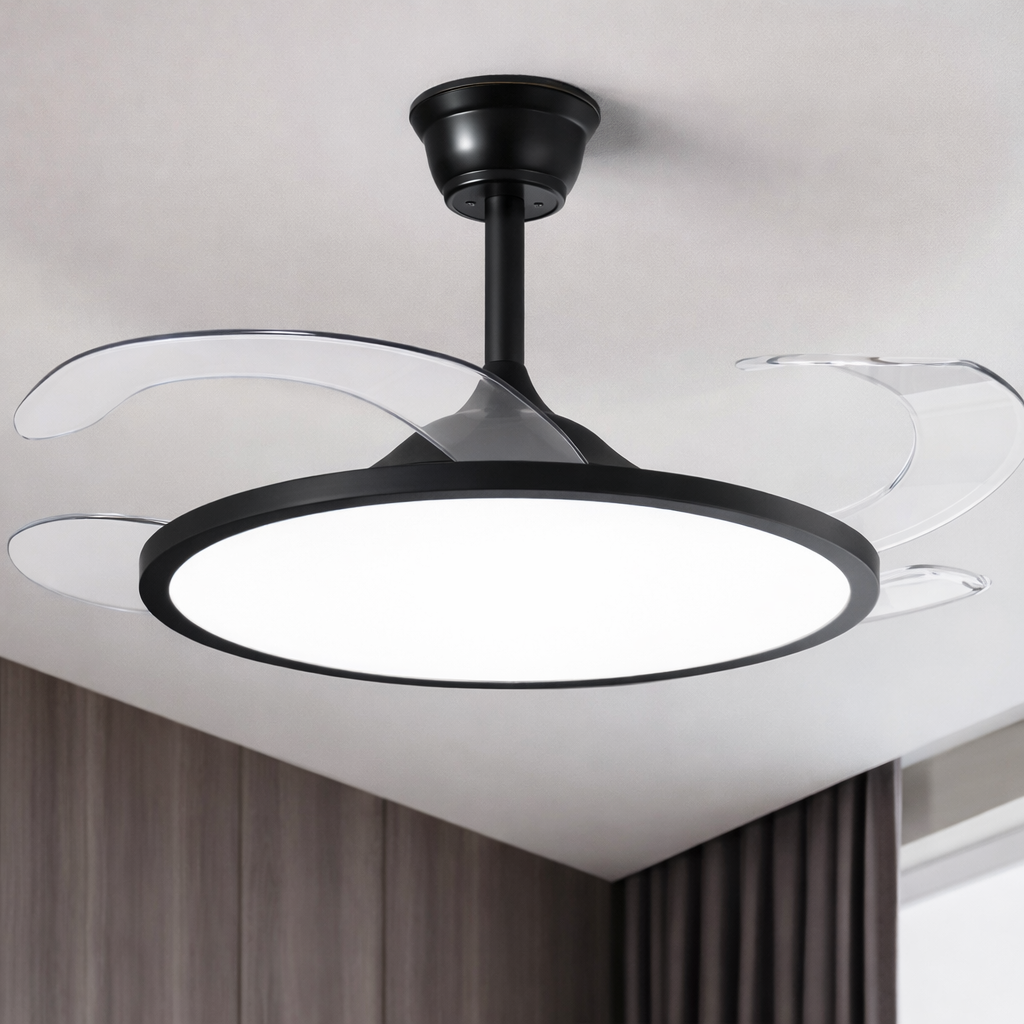 Slim Line Retractable Blade Ceiling Fan With Remote