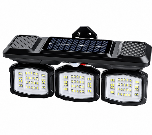 38w Solar Powered Triple Wall Light With Motion Sensor