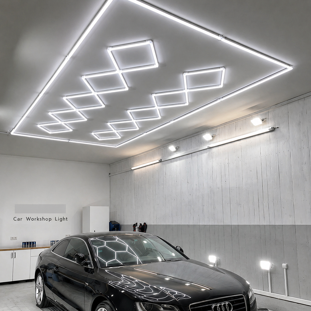 Diamond Grid Led Car Garage Light 4.7m x 2.4m
