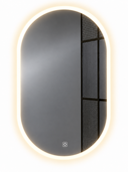 90cmx60cm Frameless Smart Touch LED Bathroom Mirror Oval