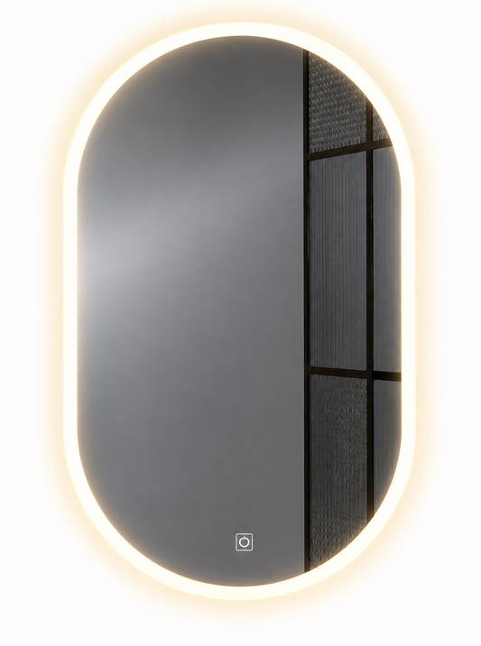 90cmx60cm Frameless Smart Touch LED Bathroom Mirror Oval