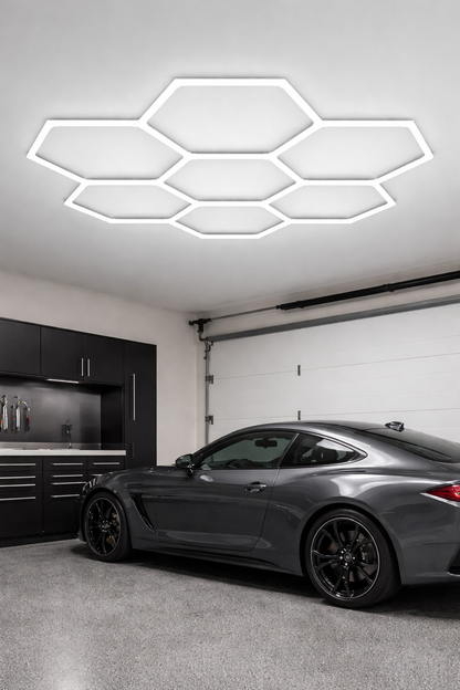 Hexagon Grid Led Car Garage Light 2.4m x 2.6m